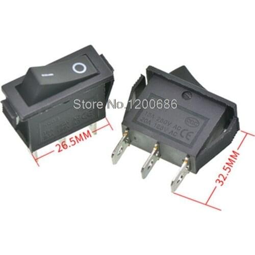 KCD3 Boat Rocker 3 Pin ON-OFF Switch 16A/20A 250V/125V AC On/Off 3Pin Rectangle Long Rocker Switch Car Dash SPST KCD3