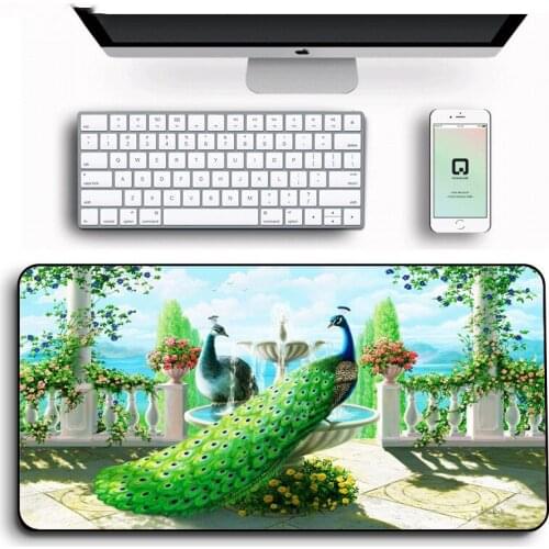 MRGLZY beautiful peacock mousepad big gaming accessories desk mat computer keyboard waterproof non-slip household carpet mat xxl