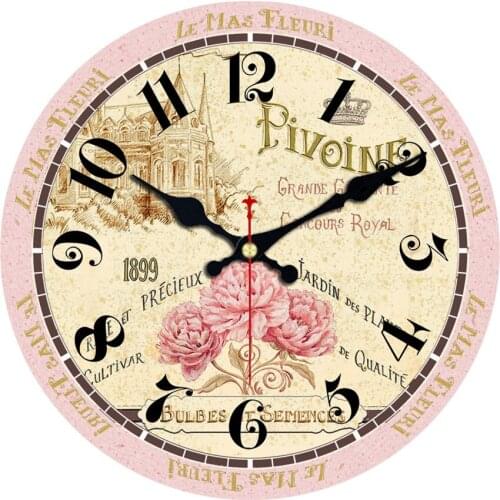 Flower And Bird Wall Clock,12 inch Round Wall Wooden Cardboard Clock,Modern Wall Clock for Home Decor, Silent & Non-Ticking