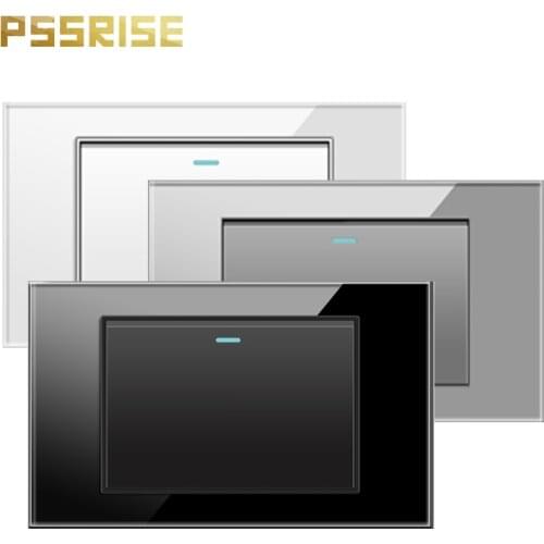 PSSRISE 118 1Gang switch on the wall, electrical material tempered glass panel with fluorescent indicator, one-year warranty G18