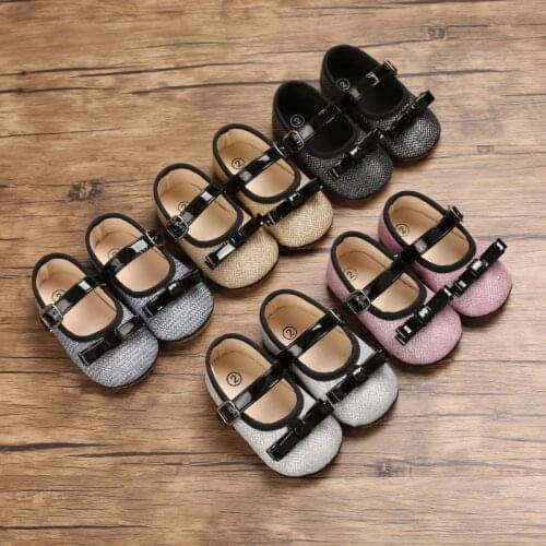 Soft Leather Baby Shoes Newborn Rubber Sole First Walkers Toddler Shoes Infant Girls Anti-slip Prewalker