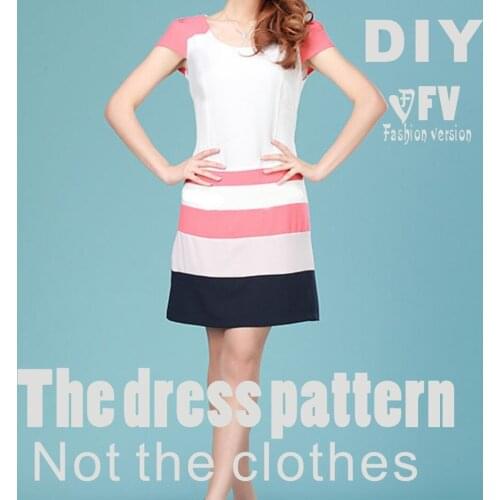 Clothing DIY The dress Dresses Sewing Pattern cutting drawing Womens Dress Sewing Template BLQ-52