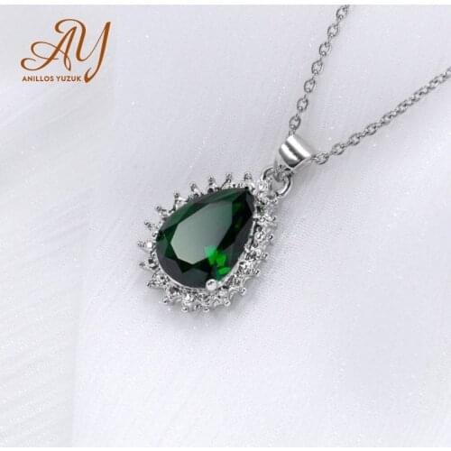 Necklace stainless steel chain accessories three-piece set Emerald zircon choker female