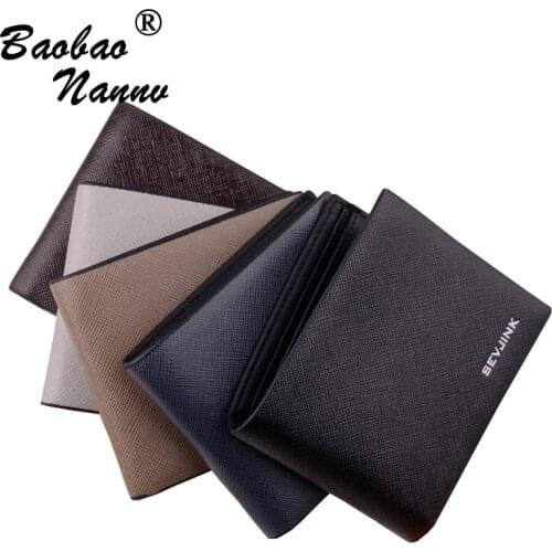 Transverse Short Wallet Men Leather Wallets Male Purse Multi Card Holder Coin Pocket Vertical Money Billfold Maschio Clutch