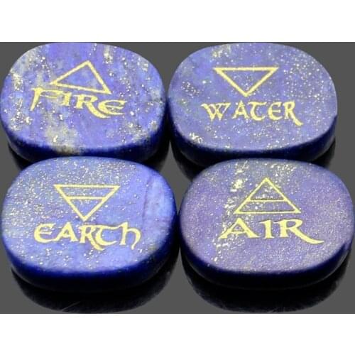Natural Gem lapis lazuli Bronzing English gas, fire, water and soil symbols Symbols Alphabet Beads Crystals Opal Jewelry Make