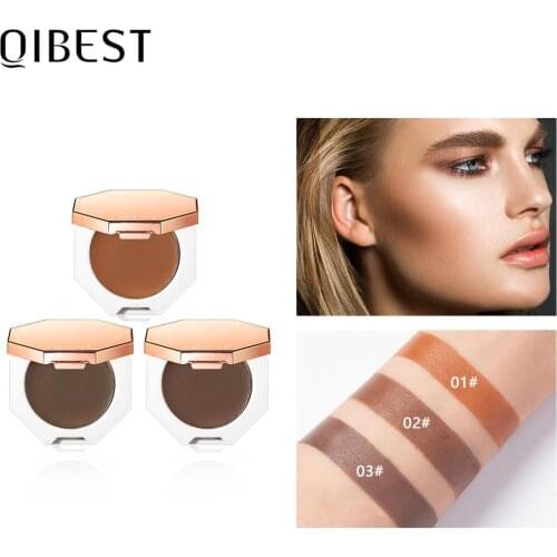 QIBEST Smooth Face Bronzer Cream Contour iluminador Makeup Contour Palette Face Shading Grooming Cosmetics 3D Bronzer
