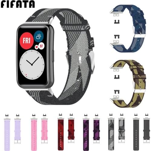 FIFATA Nylon Weave Wrist Strap For Huawei Watch Fit Replacement Watchband Bracelet For Huawei Fit Smart Watches Strap Correa