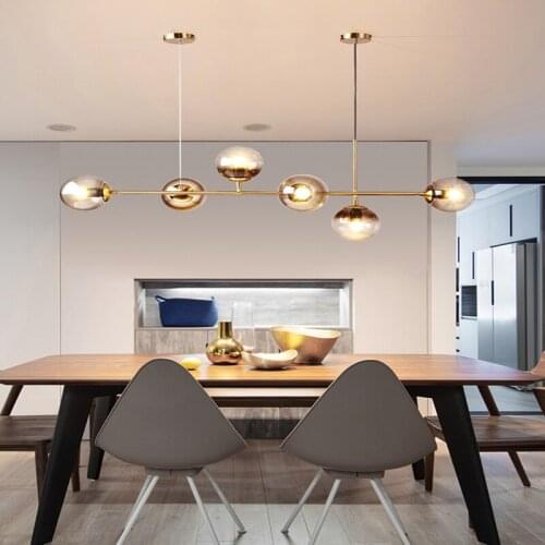 Nordic Style Modern Home Decoration Living Room Glass Ball E27 Pendant Light Dining Room Bedroom Accessories Indoor Lighting