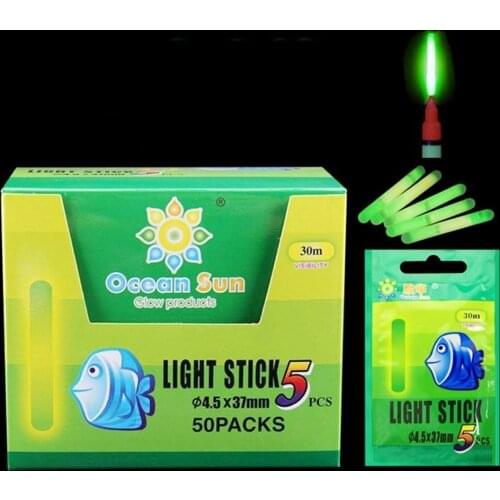 250pcs 50bags 4.5*37mm/3.0*25mm Chemical Fishing Light Sticks Glow Sticks Fluorescent Fishing Light Sticks Fish Bait Alarm Tools