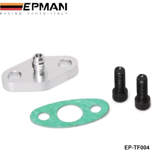 Turbo Oil Feed Inlet Flange Gasket Adapter Kit 4AN 4 AN Fitting T3 T3/T4 T04 EP-TF004