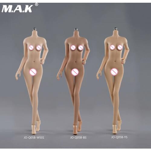 In Stock 1/6 Female Small Breast Action Figure Body JIAOU JO-Q05B Seamless Silicone Figure Doll Suntan/Pale/Tan Skin