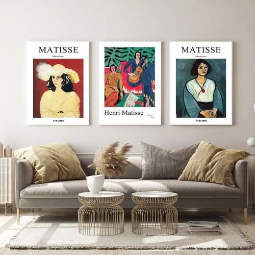 Henri Matisse Abstract Human Portrait Painting Minimal Wall Art Canvas Prints Vintage Poster Mid-Century Wall Picture Home Decor