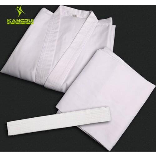 Adult karate uniform breathable dobok taekwondo belt karate suit clothes for kids men white uniform free shipping