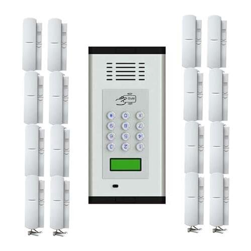 XinSiLu New Hot sale power line intercom audio door phone with direct call buttons support ID card to unlock, 16-apartments