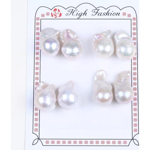 Natural white color freshwatewr pearl loose bead 14-15mm irregular baroque pearls for earring pendant jewelry