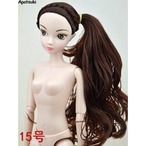 1PC 12 Jointed Naked Nude Body + Doll Head for 1/6 BJD Doll Accessories For 11.5" Dollhouse Long Hair Head for 1:6 Dolls Kid Toy