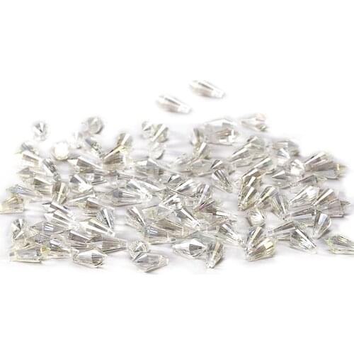 NEW 10pcs 6*12mm Austria Crystal Triangle Cone Loose Beads gray AB Color charm Glass Beads DIY Jewelry Crafts Curtain C-6