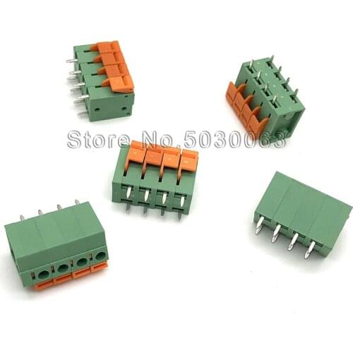 10pcs Kf142v-5.08mm spring type pcb terminal 5.08 spacing 4P screw-free