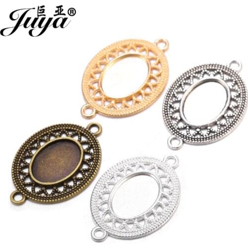 10pcs 13x18mm Hollowed oval Pendant Cabochon Base Setting For Women Handmade Jewelry Pendant Bracelet Necklace DIY Making