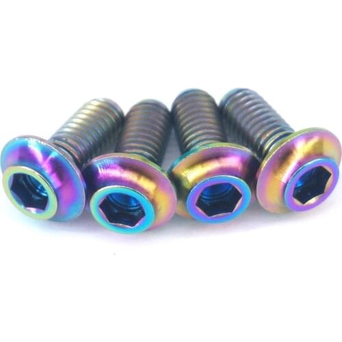 4 PCS M5 Rainbow GR5 Titanium Alloy Screw Bolts For Bicycle Brake Block