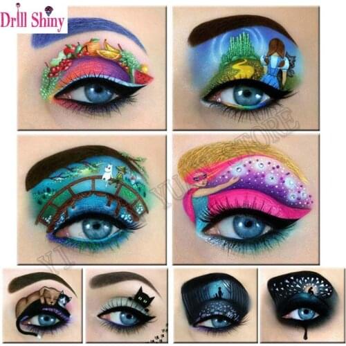 5D Diy Diamond Embroidery Beautiful Eyes Diamond Painting Cross Stitch Pictures of rhinestones Mosaic decor Needlework Gift PR34