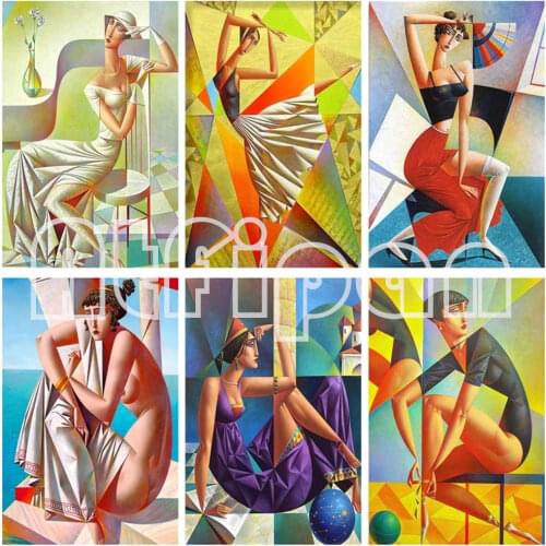 5D DIY Diamond Painting Abstract Sexy Woman Full Square Round Drill Diamond Embroidery Cross Stitch Mosaic Art Kits Home Decor