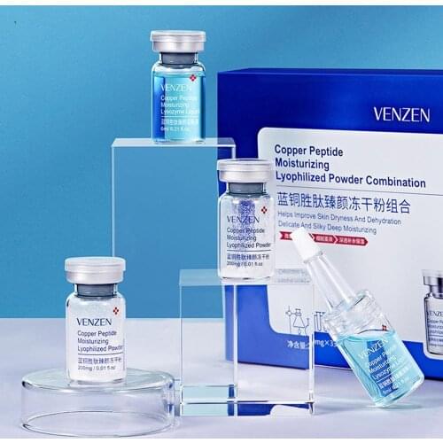 6pcs Copper Peptide face serum Freeze-Dried Power shrink pores serum Skin Care serum Acne Treatment pore minimizer