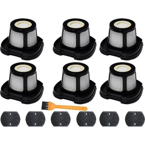 6 Pack Replacement Filter For Bissell Pet Hair Eraser Hand Vacuum 2284W,2390,2389,2390A,Replace Part For 1614212,1614203