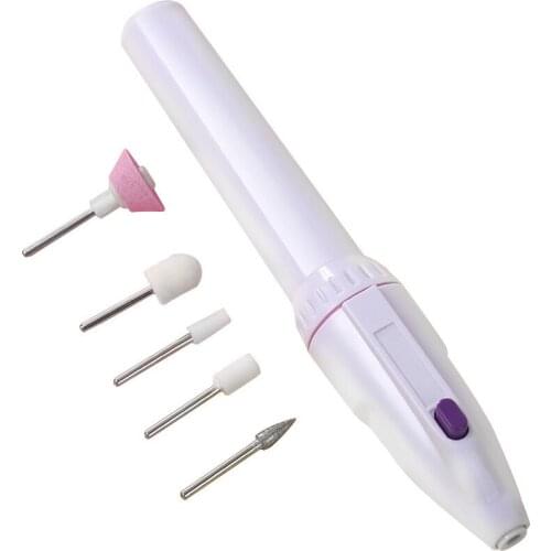 6 In 1 Electric Nail Art Tool Set Toe Drill Buffing Files Pen Manicure Salon Shaper Grinding Remove Calluses Polisher Nails Tool