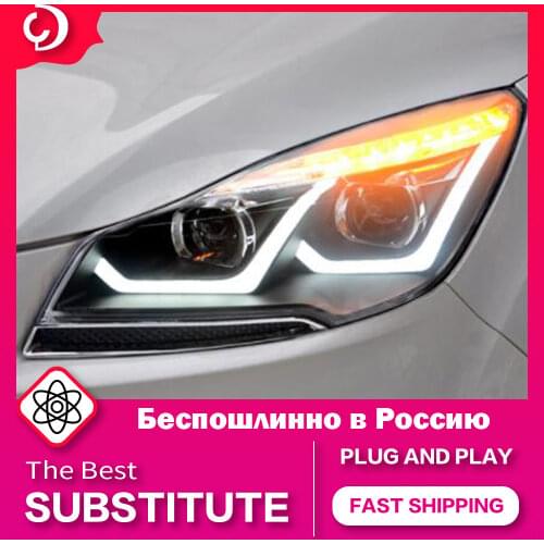 AKD Car Styling Headlights for Ford Kuga Escape 2013-2016 LED Headlight DRL Head Lamp Led Projector Automotive Accessories
