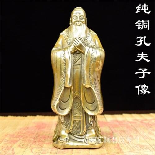Confucius like large copper statue of Confucius bronze ornaments crafts trumpet academic promotion Confucius copper