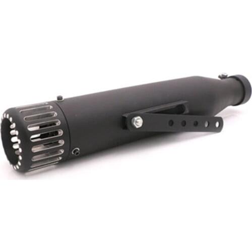 Black 37mm 40mm 42mm 45mm Megaphone Slip-On Mufflers Exhaust Pipes Motorcycle Cruiser Chopper Cafe Racer Old School Bobber