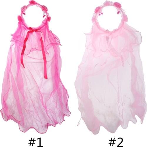 Child Girls Wedding Hairband Tiara Crown Princess Flower Wreath Jewelry Rhinestone Mesh Veil Birthday Headband kids Headband