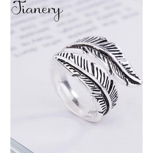 Luxury Brand Big Feather Rings For Women Wedding Engagement Charm Knuckle Rings Men Vintage Jewelry Romantic Party Gift