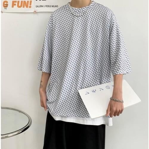 Oversized T Shirt For Men Summer Short Sleeve Round Neck Hip Pop Korean Style Retro High Street Loose Cotton Clothing Vintage