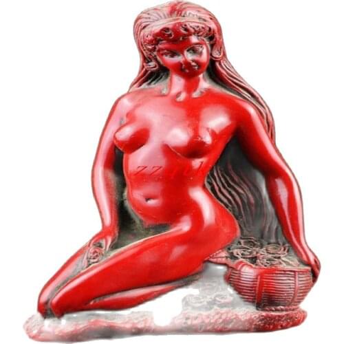 Collection Decorative Handmade Red Coral Beauty Nude Statue