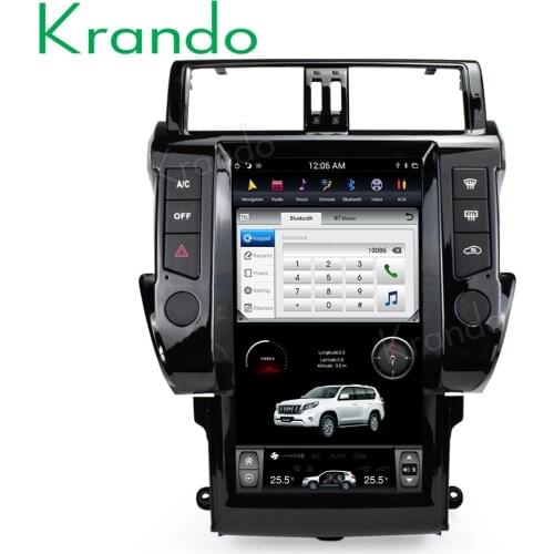 Krando Android 9.0 4G RAM 13.6" style Vertical screen car multimedia player Audio for Toyota Prado 150 2010-2013 radio WIFI