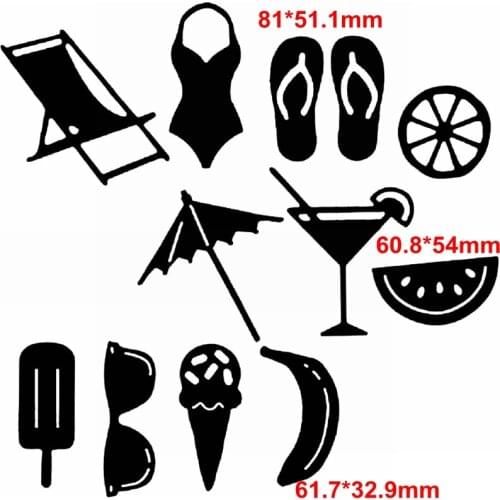 Sunshine Beach Vacation Metal Cutting Dies Beach Vacation Things Die Cuts For Card Making DIY Decoration New 2019 Crafts Cards