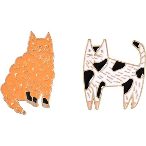 Cute Cat Enamel Brooch Pin Badges On Backpack Womens Enamel Lapel Pins Decorative Badges Brooches Aesthetic Anime Lapel Badges