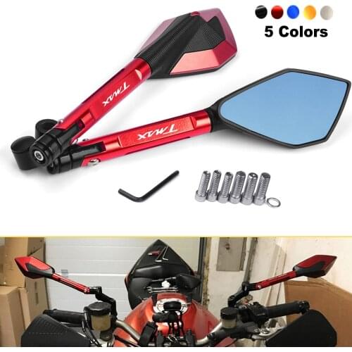 Motorcycle Rearview Mirrors Handle Bar End Side Blue Retrovisor For YAMAHA T-Max 500 2004-2011 TMax 530 2012 2013 2014 2015 2016