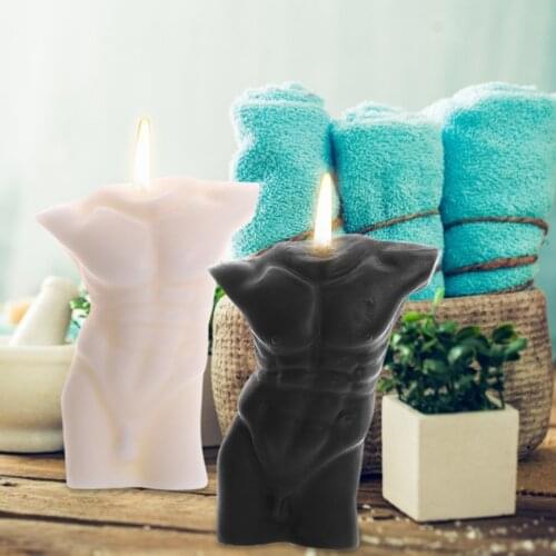 Male Body Candle Silicone Two Halves Mold Household Aromatherapy Men Human Mouldking Art Bust Soy Wax Torso Statue everybody