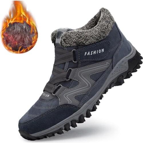 Hommes Bottes De Haute Qualité Hiver Fourrure Chaud Cheville Neige Bottes Hommes Hiver Caoutchouc Travail Bottes Hommes Baskets