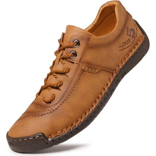 Summer Casual Shoes Men Leather Designer Slip on Handmade Fashion Hiking Trekking Hunting Classic Moccasins Chaussure Size38-48
