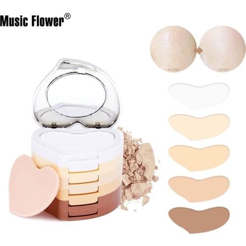 Music Flower Music Five Layers of Transparent Honey Powder Cake Concealer Dual-use Concealer Fixed Makeup