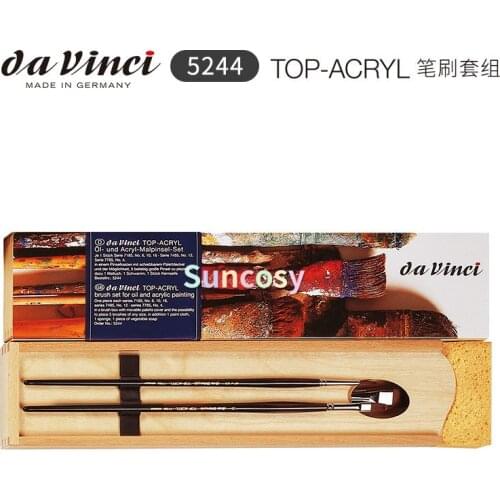Da Vinci Oil & Acrylic Series 5244 Top Acryl Paint Brush Set, Multiple Sizes, 5 Brushes (Series 7185, 7485, 7785)