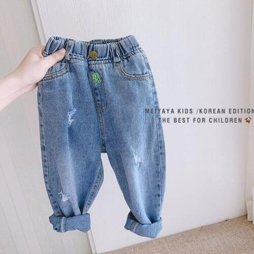 2021 Autumn New Arrival Girls Fashion Denim Jeans Kids Korean Design Denim Pants