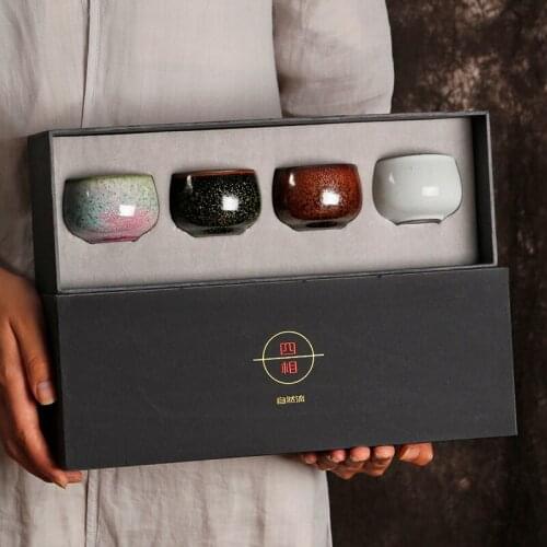 Kiln ceramic sample tea cup set five lines of jingdezhen kung fu tea tea cups to build master cup lamp cup