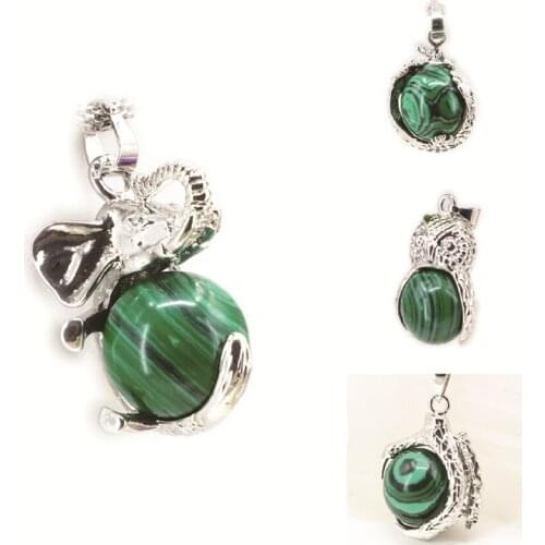 Charms Pendant Jewelry Making Green Synthesis Malachite Stone 5Shape Pendants Bohemia Style Diy Finding Making Accessories B3302