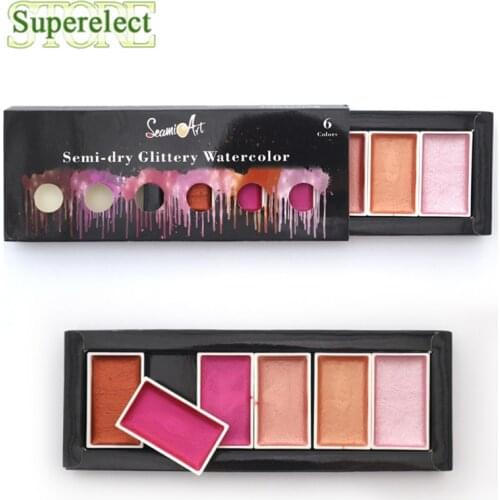 SeamiArt Water Color Metallic Watercolor Paint Set for Artist Drawing Glitter Paint Water Color Pan Pigment Art Supplies