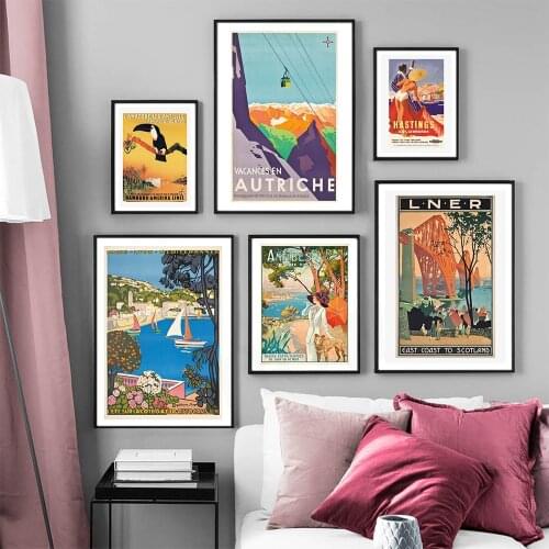 Modern Retro Canvas London Scotland Railways Advertising Poster East Coast Painting Wall Art Fine View Picture Livingroom Decor